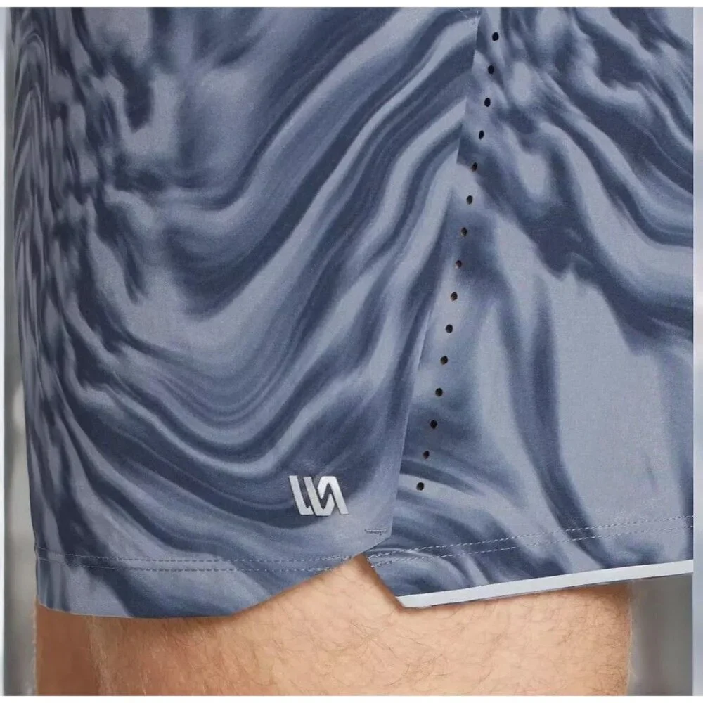 VRST Mens 2XL Velocity Running Shorts Gray Lava Ripple Brief Liner NEW 2XL